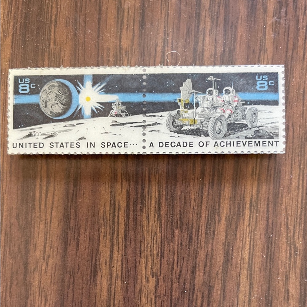 Vintage US Space Achievement Stamp 1975 magnet